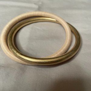 Gold and Tan Bangle Set
